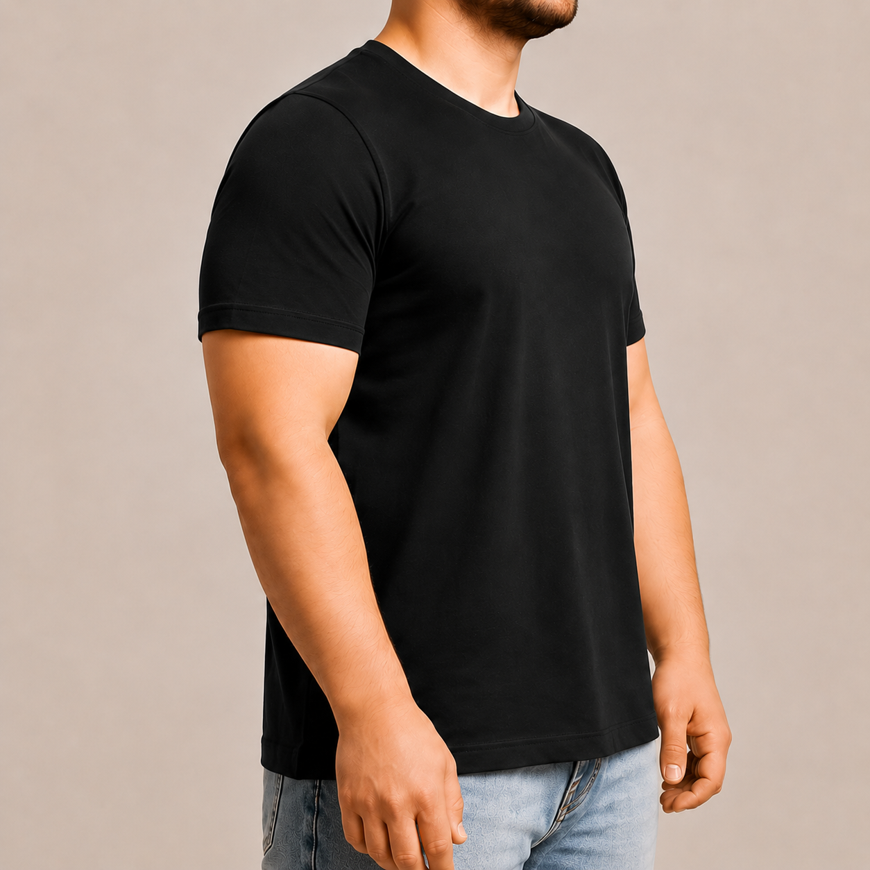 Delmade tee with a clean, true-to-body fit