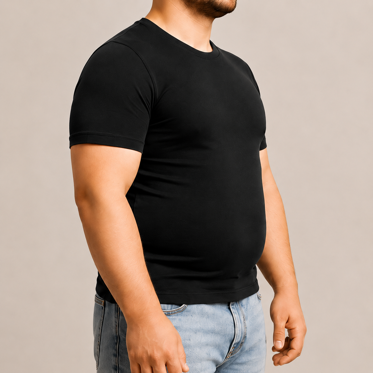 Other brand: tight, ill-fitting tee
